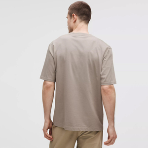 T-shirt homme en coton tricoté épais, coupe slim, couleur unie, logo personnalisé imprimé, nouveau design. - Product Image 2