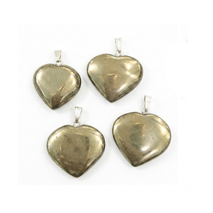 Colgante de pirita de alta calidad con forma de corazón, estilo clásico, colgante de cristal de cuarzo, collar de piedras preciosas, venta al por mayor para sanación. - Product Image 4