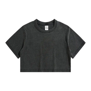 Summer High Quality 100% Cotton Long T Shirt Women Color Solid Soft Female Tees Casual Oversized Crop <b>Top</b> T Shirts - Product Image 5