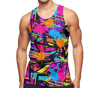 เสื้อกล้ามออกกำลังกายแขนกุดสำหรับผู้ชาย – ชุดออกกำลังกายแบบสลิมฟิต – เสื้อกั๊กออกกำลังกายแบบยืดแห้งเร็วสำหรับการฝึกซ้อมและชุดกีฬา - Product Image 1