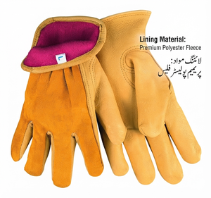 Heavy-Duty Cowhide Leather Driving <b>Gloves</b> Heat Resistance Elastic Wristlet Latex-Free Industrial Safety Hand Arm Protection - Product Image 4