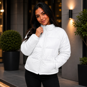 Cosh International Women Winter <b>Puffer</b> <b>Jacket</b> Oversized <b>Cropped</b> Style Warm Down Bubble Quilted <b>Jacket</b> Windproof Fashion - Product Image 3