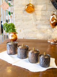 Vintage Dark Designer Canisters For <b>Kitchen</b> <b>Storage</b> Sugar Tea Coffee Dry Food Elegant Antique Style Pantry Organizer Set - Product Image 4