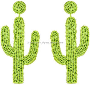 Pendientes Colgantes Bohemios con Flores Bordadas y Cuentas Amarillas Hechas a Mano, Tamaño Personalizado, para Fiesta, Estilo Vaquero Occidental, Unisex, Venta al Por Mayor - Product Image 6