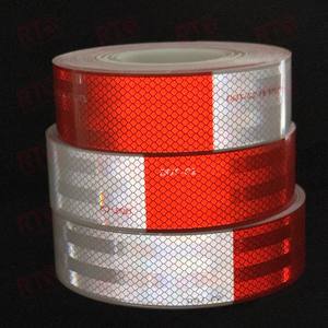 Fabricante fuerte adhesivo rojo blanco cinta reflectante punto Cintas reflectantes prismático <span class=keywords><strong>Reflector</strong></span> pegatinas para camión - Product Image 4