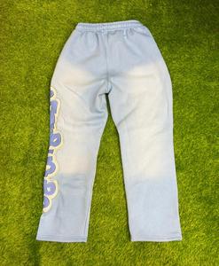 Custom Made Casual Men's Staked <b>Trousers</b> Streetwear Cotton Fleece Embroidery Logo Rhinestone Outline Flare <b>Trouser</b> - Product Image 5