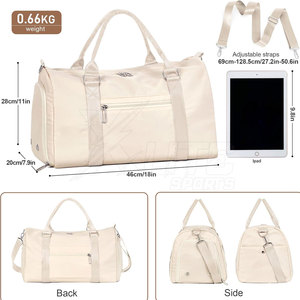 Sac de sport de voyage grande capacité, durable et léger en polyester/nylon, avec compartiment à chaussures pour la remise en forme et l'entraînement - Product Image 2