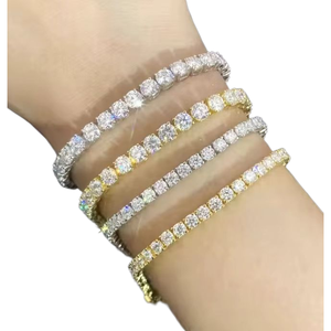 Premium vvs moissanite <b>iced</b> <b>out</b> tennis bracelet 925 sterling silver sparkling <b>chain</b> jewelry for women and men - Product Image 5