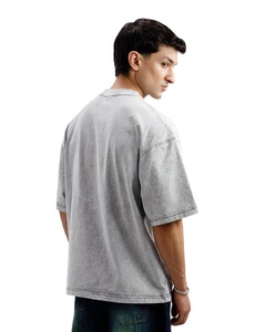 2025 camiseta de gran tamaño desgastada de lavado Vintage de alta calidad para Hombres Nuevo diseño 240gsm media manga en blanco Unisex lona al por mayor - Product Image 2