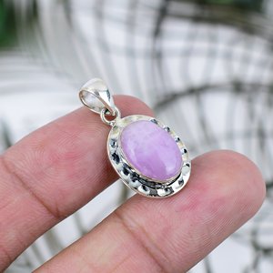 Colgante de Plata de Ley 925 con Kunzita Natural, Hecho a Mano, Joyería Fina, Piedra Ovalada, Venta al por Mayor, OEM y ODM, Engaste de Bisel, Piedra de Nacimiento - Product Image 2
