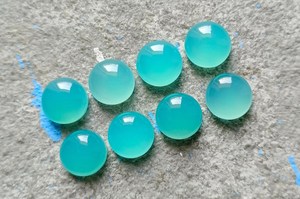 Calcedonia Paraíba Natural, Cabujón Redondo, Piedra Preciosa Suelta, Azul Verde, Pulido Liso, Tamaño Calibrado, Piedra para Joyería - Product Image 2