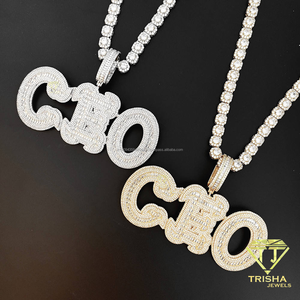 Collar con colgante de nombre personalizado, con piedras de moissanita, tono dorado, joyería hip hop para hombres y mujeres - Product Image 5