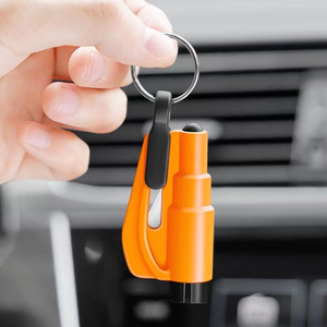 Outil de survie 2-en-1 porte-clés Dericsson : Couteaux et outils, marteau de sécurité automobile, coupe-ceinture de sécurité, accessoires de camping et de randonnée - Product Image 1