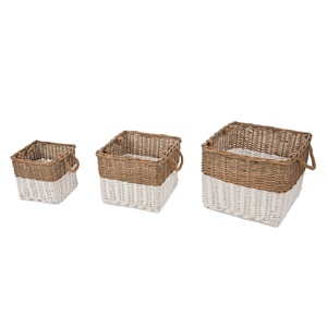 Rattan Knitting Storage Basket Hotel Rattan Knitting Laundry Basket Home Hand-woven Bathroom Laundry Basket BK0026