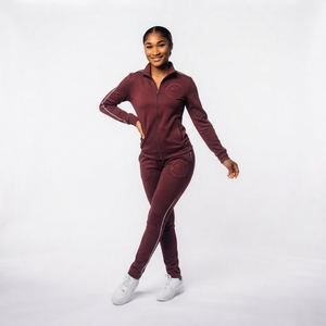 <b>Women</b> Solid Color Full Sleeve Tracksuit <b>Set</b> With Side Stripe Sporty Style Regular Fit All Seasons Wear - Product Image 5