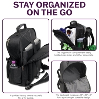 Cheerleading-Rucksack Maßgefertigt Schwarz Glitzer Funkelnd Bedruckt Polyester Mehrere Taschen Großhandel Logo OEM