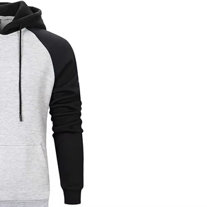 Sweat-shirt à capuche pour homme à manches raglan, demi-zip, couleur unie, décontracté, pour l'automne, en tissu French Terry, coupe classique, grande taille, avec poche - Product Image 6