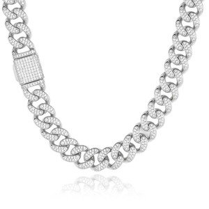 Cadena Cubana de Diamantes Chapada en Oro de Alta Calidad, Collar Estilo Hip Hop para Raperos, Accesorios de Moda para Venta al Por Mayor - Product Image 1