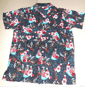 เสื้อเชิ้ตฮาวายแขนสั้นลายคริสต์มาสสำหรับผู้ชาย ปกคอปก ลายสโนว์แมนและซานตาคลอส เสื้อเชิ้ตติดกระดุมลำลองสำหรับฤดูร้อน ผ้าฝ้าย 100% - Product Image 2