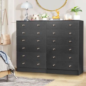 Modern Simple Black 7 Drawer Dresser - Product Image 2