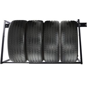 Étagère murale de garage noire réglable et robuste pour le stockage de plusieurs pneus – Étagères de garage haut de gamme - Product Image 4