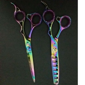 Barber Scissors Set 5.5 Inch Sand Finish Cutting <b>Shear</b> with Barber Razor, German Stainless Steel Professional Scissor Kit - Product Image 6