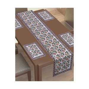 Ensemble de chemins de table modernes en polyester tissé, gris uni, motif décoratif pour la maison, lavable, 4 pièces avec design de centre de table - Product Image 2
