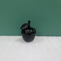 Sculpture décorative en aluminium recouvert de peinture, en forme de pomme, noire, moderne, figurine décorative pour table, décoration de salon