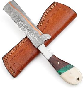 Couteau de chasse artisanal en cuivre damas de qualité industrielle OEM, à prix abordable, avec manche en bois de rose, pierre et résine - Product Image 1