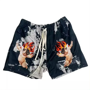 Shorts personnalisés OEM pour hommes, double couche en mesh, avec logo, shorts de sport graphiques, shorts de musculation en mesh sublimé pour hommes - Product Image 2