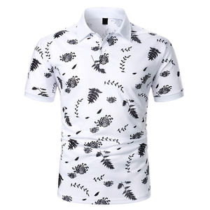 Polo tendance imprimé sur toute la surface avec logo personnalisé, col rabattu, 100% coton, pour homme, respirant et confortable. - Product Image 1