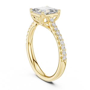 Anillo de Oro Amarillo Sólido de 14k en Oferta, con Diamante Cultivado en Laboratorio en Forma de Asscher, Certificado GRA, Anillo de Compromiso y Boda para Mujer - Product Image 4