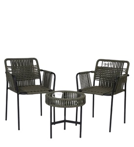Juego de mesa y silla de metal negro para el hogar, conjunto de muebles de jardín para interior y exterior, con techo abierto para bar y restaurante del hotel 2023 - Product Image 1