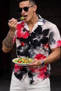 Chemise décontractée à imprimé tropical pour homme – Chemise hawaïenne à manches courtes pour les vacances et les loisirs en station balnéaire - Product Image 4