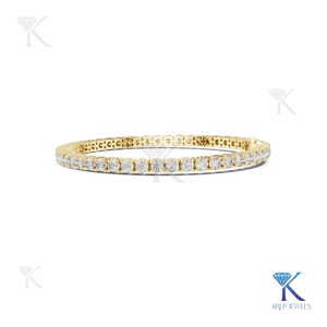 3.20 MM Brilliant Cut Lab Grown Diamond Tennis Bracelet 14K <b>Solid</b> <b>Gold</b> Fine Unisex Luxury Jewelry Party Gift - Product Image 6