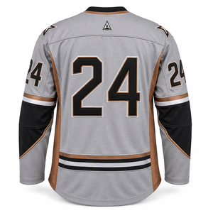 Camiseta de Hockey sobre Hielo Personalizada para Hombre, Tejido Ligero de Poliéster, Uniforme de Equipo, Color Gris Acero, Cobre, Negro, Transpirable - Product Image 5