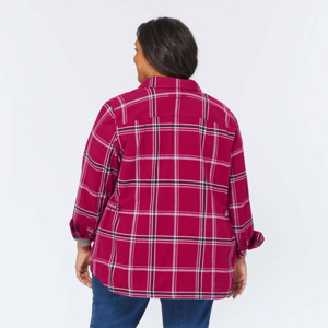 Free Relaxed Flannel <b>Shirt</b> for <b>Women</b> Soft Comfortable Woven Button Front Logo Customizable Casual Autumn Layering - Product Image 3