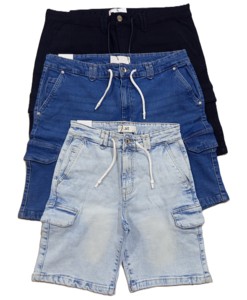 Pantalones Cortos Cargo Casuales de Mezclilla de Alta Calidad para Hombre, Cintura Alta con Cordón Ajustable y Secado Rápido para Vacaciones - Product Image 2