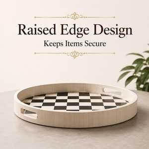 Plateau de rangement décoratif rond de luxe en os incrusté, avec incrustations artisanales de qualité supérieure, pour table basse, entrée, coiffeuse - Product Image 6