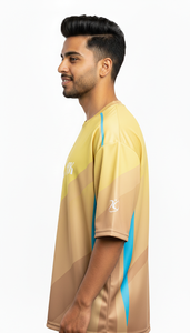 เสื้อยืดโอเวอร์ไซส์แฟชั่นล้ำสมัย พิมพ์ลายแบบซับลิเมชั่น ผลิตจากผ้าโพลีเอสเตอร์/คอตตอน สำหรับผู้ชาย สไตล์ลำลอง สตรีทแวร์ ทรงปกติ - Product Image 4