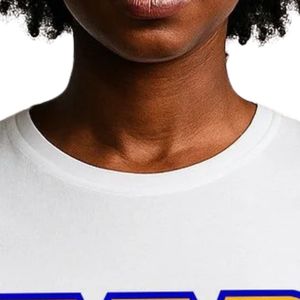 Camiseta gráfica blanca para mujer, camiseta informal de algodón con cuello redondo y manga corta Sigma Gamma Rho, Top de moda con estampado azul y amarillo - Product Image 3