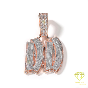 Collier Pendentif Lettre Personnalisée en Diamant de Laboratoire Moderne, Bijou Bling Doré Iced Out, Luxe Hip Hop Personnalisé - Product Image 2