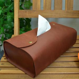 Boîte à mouchoirs en cuir véritable haut de gamme, anti-odeur, simple et décontractée, faite à la main, porte-mouchoirs décoratif de qualité supérieure -LTBC-0001 - Product Image 3