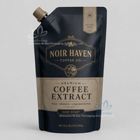 Petit sachet souple à bec verseur pour café expresso, emballage vertical avec bouchon pour échantillons de concentrés