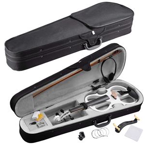 ไวโอลินไฟฟ้ามือขวาสีขาวแบบ4/4สำหรับผู้เริ่มต้นและตัวกลาง - Product Image 2
