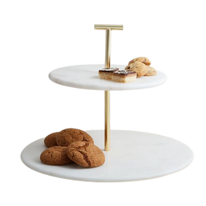 Soporte para pasteles de dos niveles con alto brillo y diseño cómodo para mesa y cafetería - Product Image 3