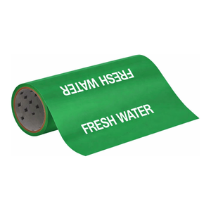 เครื่องหมายท่อแบบม้วน Brady Fresh Water Flexible Roll Form สำหรับการระบุตำแหน่งท่อภายในและภายนอกอาคาร - Product Image 1