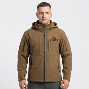 Charr Industries Men Tactical Hiking Bomber <b>Jacket</b> Hooded <b>Mandarin</b> <b>Collar</b> Waterproof Breathable Quick Dry Thick Fleece Winter - Product Image 2