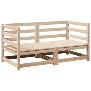 Conjunto de Sofás Modulares Medianos para Jardín, Madera de Pino Natural Sólida, Muebles Resistentes para Exteriores - Product Image 2