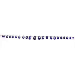 Cuentas sueltas de zafiro azul natural facetadas en forma de pera de 5x7mm-9x13mm, tipo briolette, para la fabricación de joyería. - Product Image 3